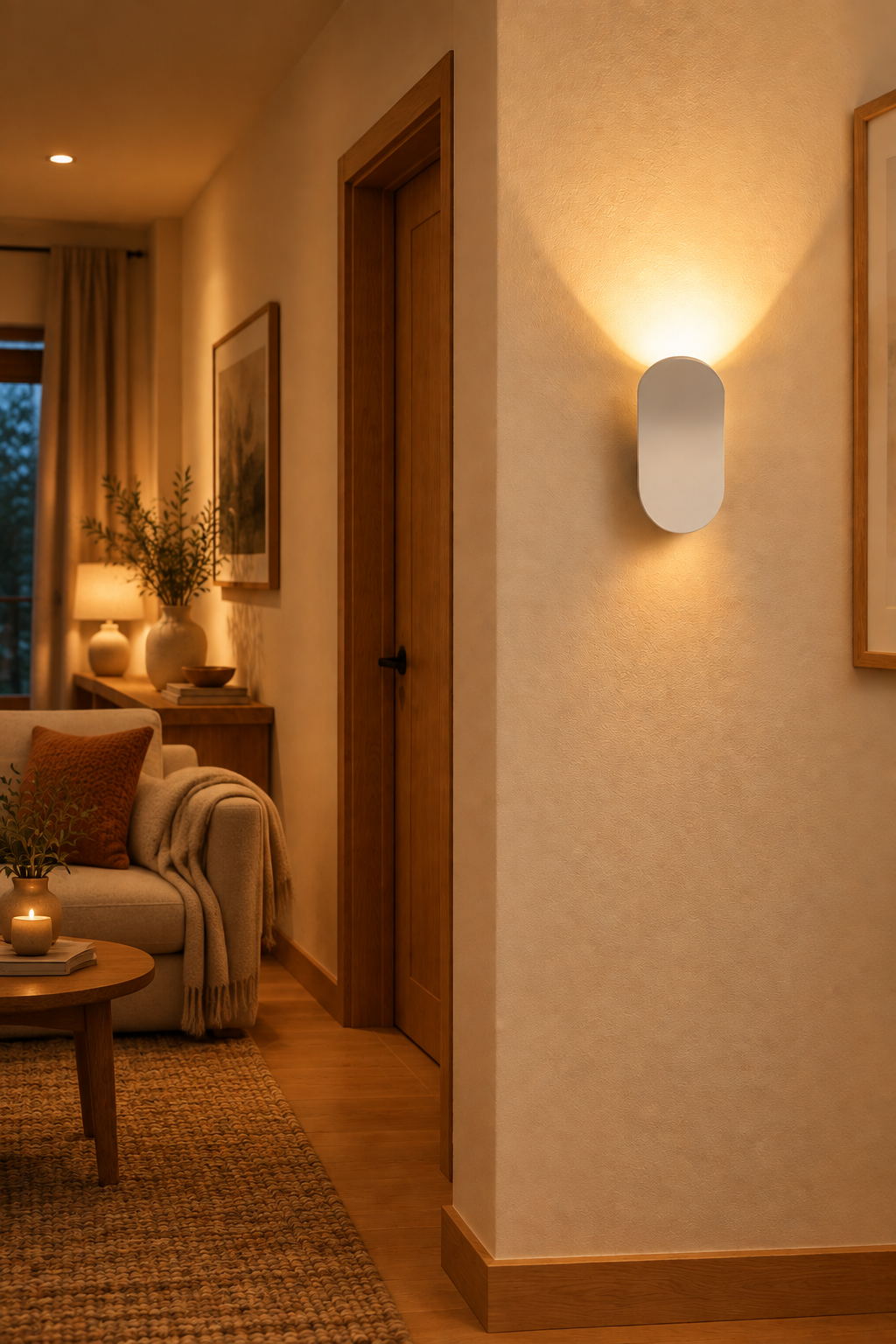 Nordic Glow Wall Lamp adding soft accent light to a living space
