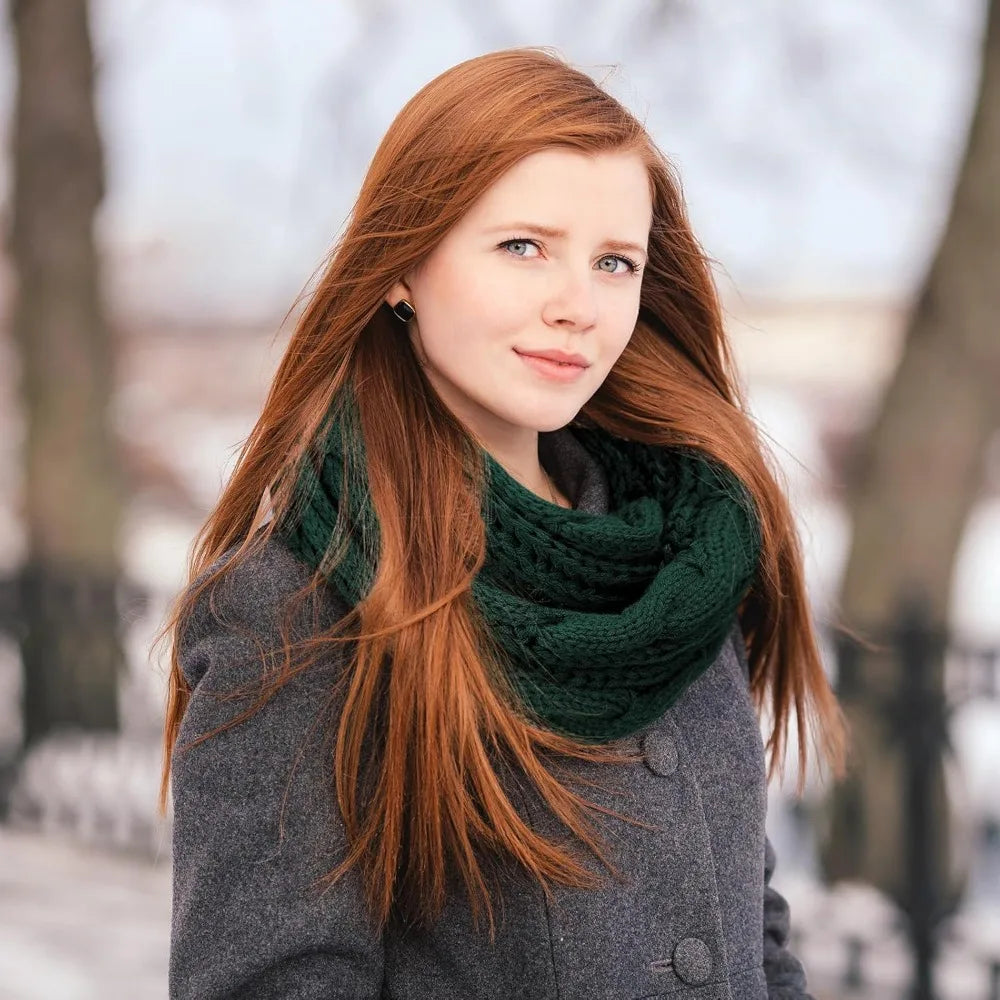 Color-Block Knit Loop Scarf