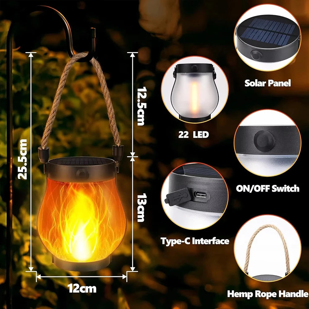Solar Flickering Flame Lantern