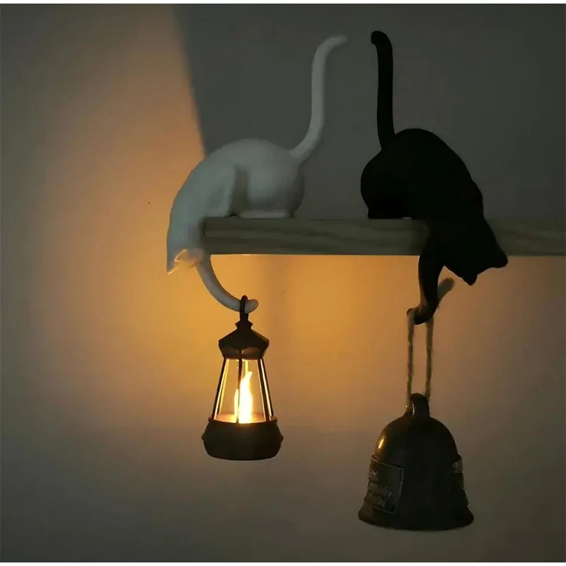 Gothic Cat Shelf Hook Figurine