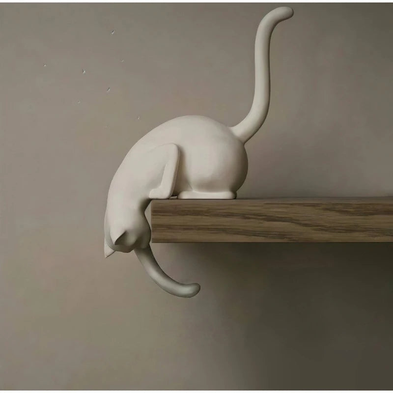 Gothic Cat Shelf Hook Figurine