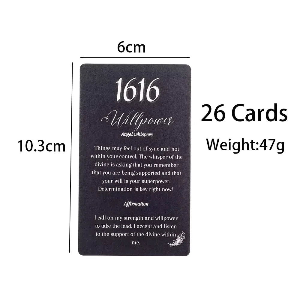 Angel Number Affirmation Cards, 26 Card Deck