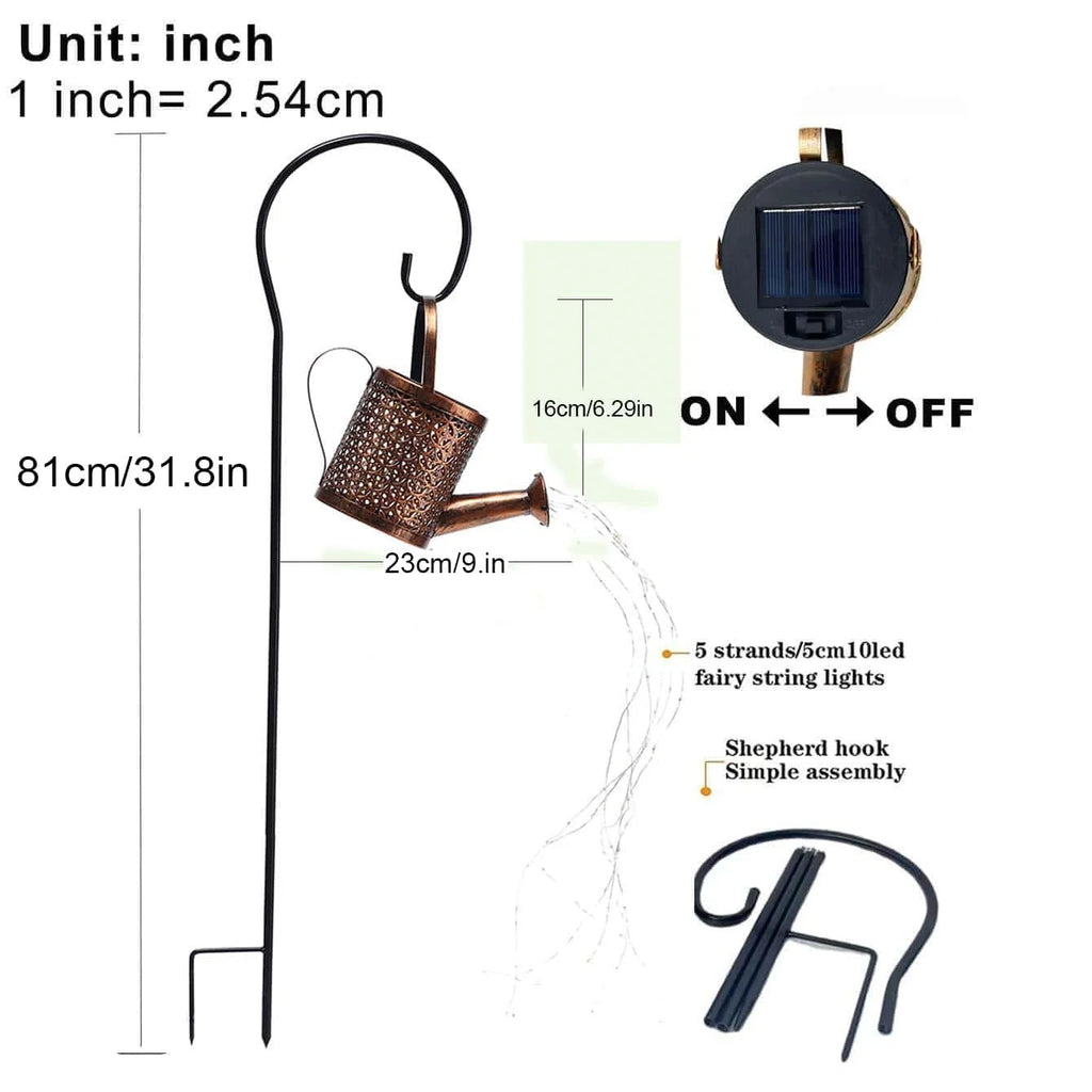 Solar Watering Can Garden Lantern
