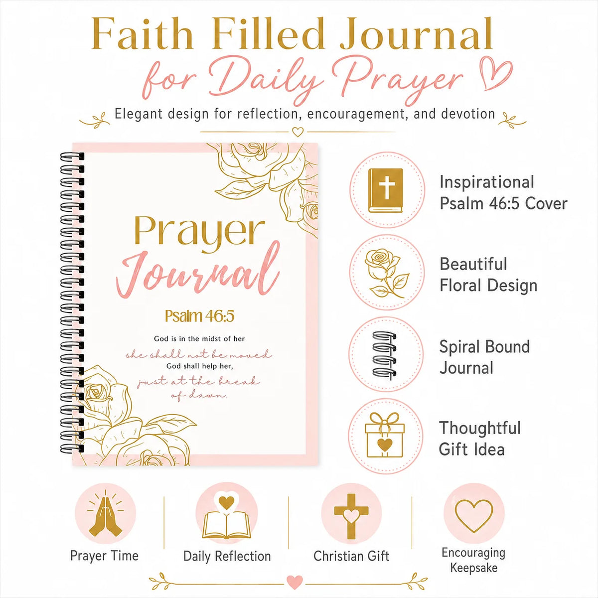 Guided Prayer Journal, A5 Spiral Bound