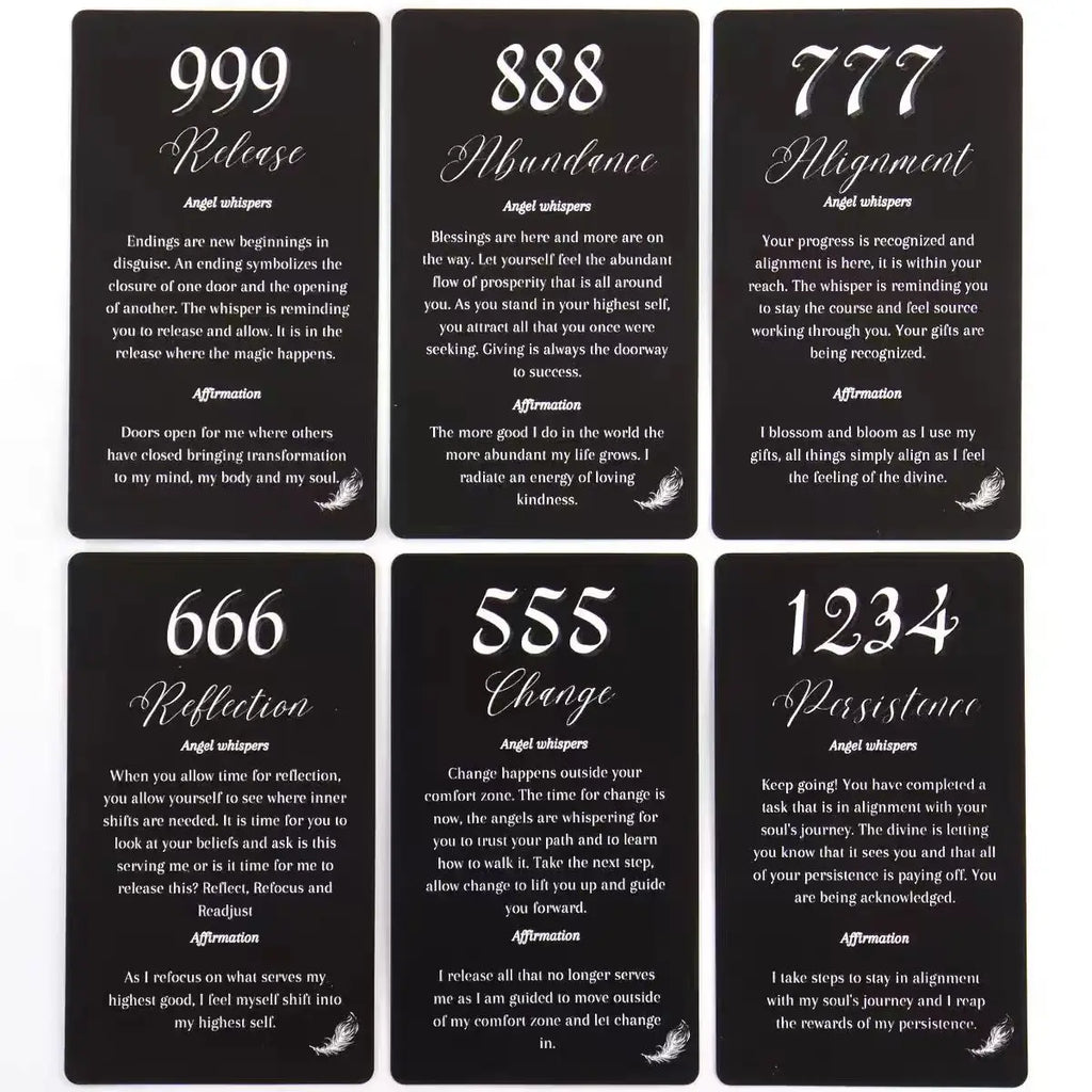 Angel Number Affirmation Cards, 26 Card Deck